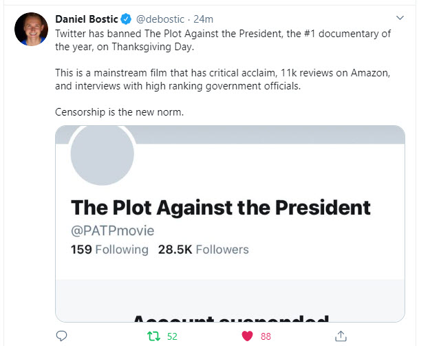 Twitter banned Plot Against the President