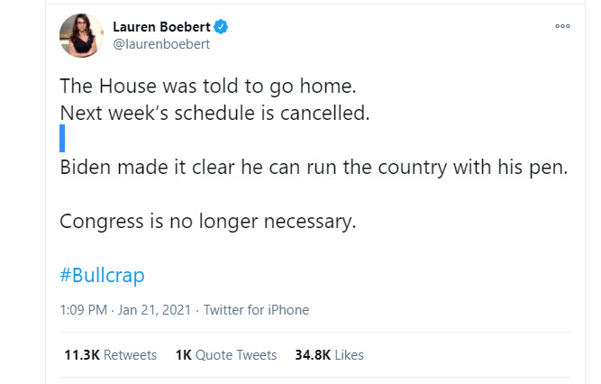lauren boebert house told to go home Jan 21