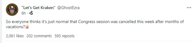 Normal for Congress to be cancelled this week Jan 25