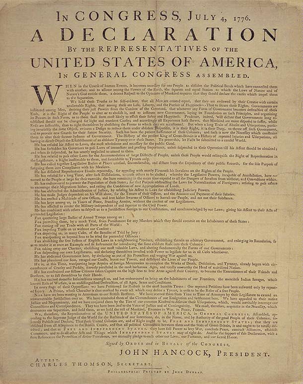 Declaration of US